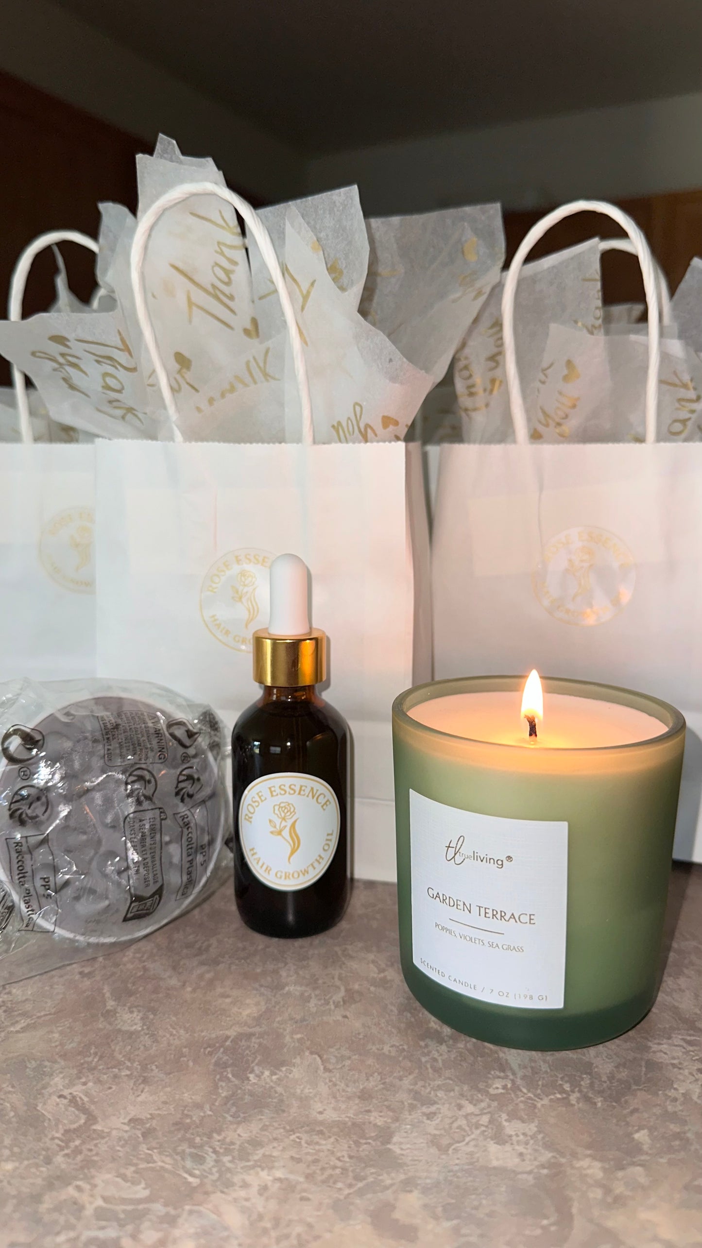 Rose Essence Hair growth oil + Scalp Massager Bundle